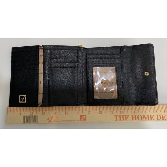 Stone Mountain Black Tooled Paisley Design TriFold Wallet w Aftermarket Wristlet - Picture 3 of 6